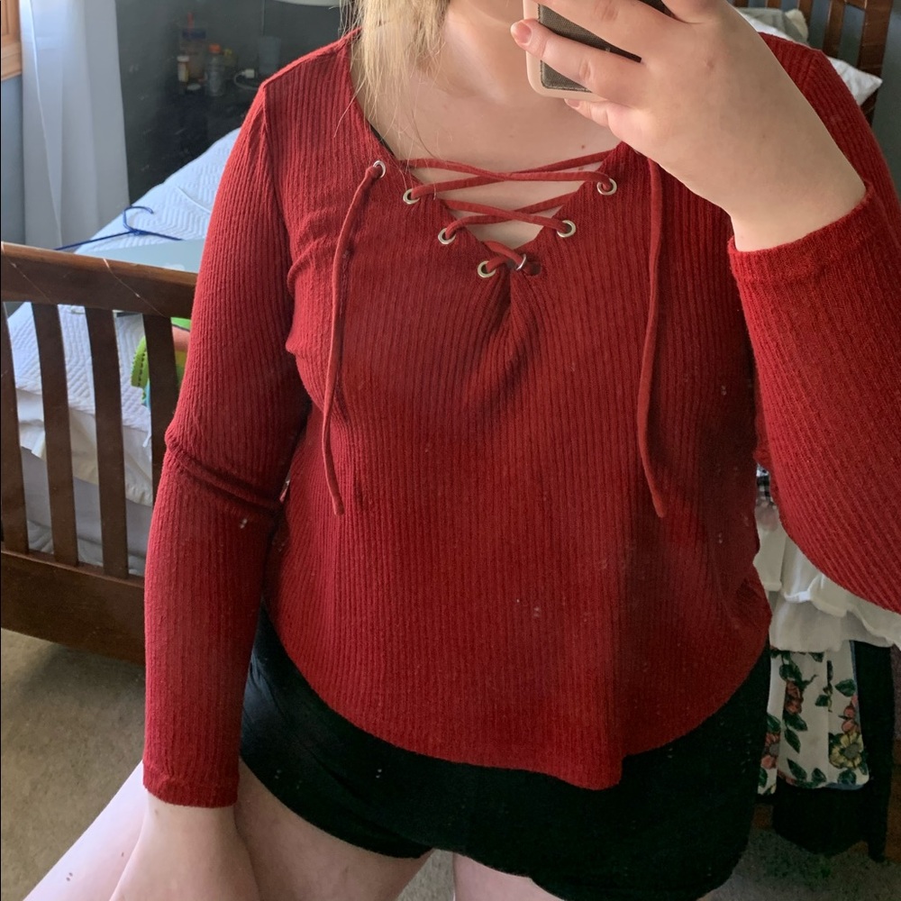 Lace up shirt